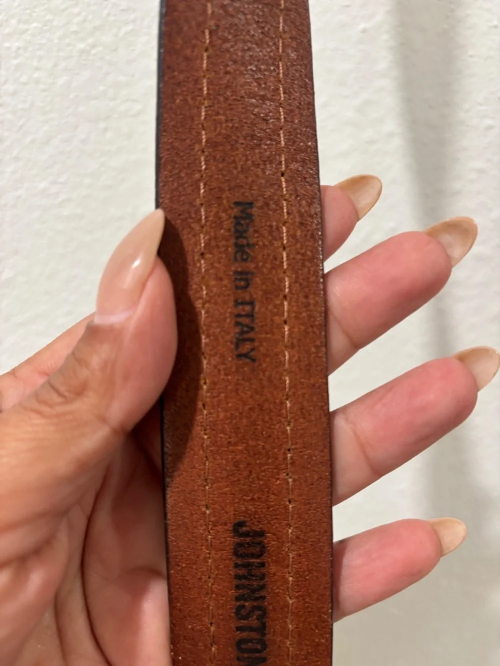 Johnston & Murphy Suede Overlay Belt Size 34 Brown/Black Made in Italy